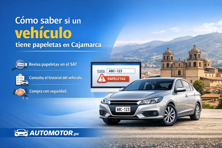 Antes de comprar un vehículo en Cajamarca, consulta si tiene papeletas y revisa su historial completo en línea.