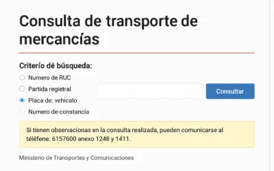Verificar transporte de mercancías MTC paso a paso